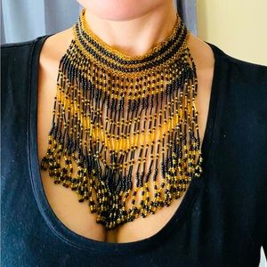 Beaded necklace choker